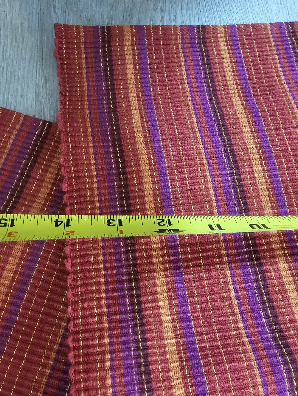 Pier 1 Imports Hot Ribbed Placemats Set of 6 Red Orange Stripe Cotton 14x20